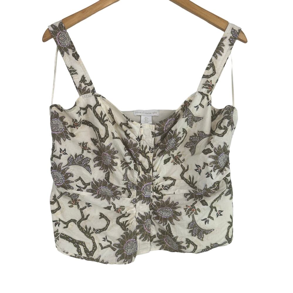 House of Harlow 1960 Cream Paisley Pattern Crop Top